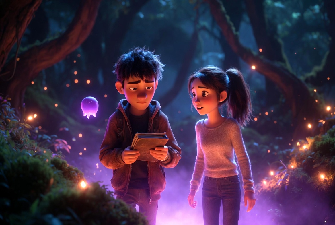 Cinematic Pixar-style animated scene, ultra detailed, 16:9, 4K. Hard continuity lock.…